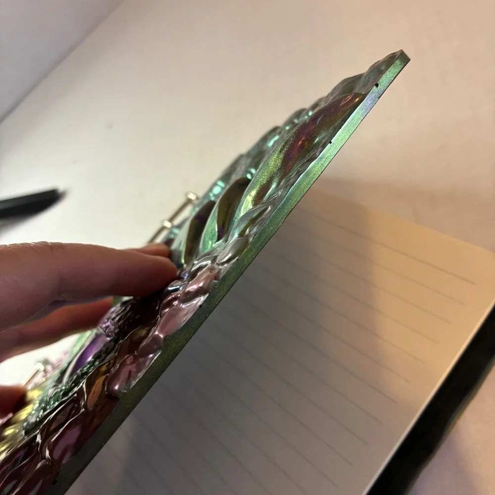 Dragon Eye Journal 3D Sculpted Resin A5 Refill 6 Ring Binder Green Purple New